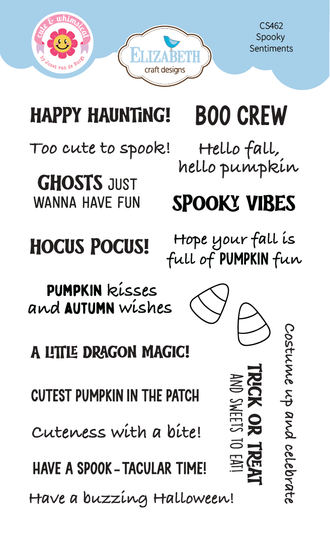 Elizabeth Craft Designs Spooky Sentiments Stamp Set